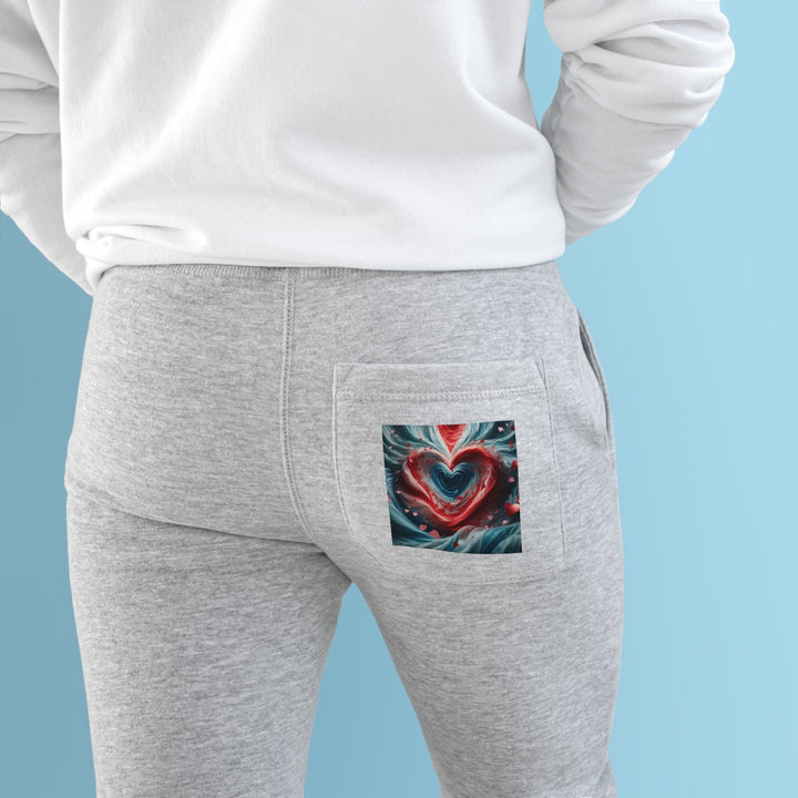 Swirling Heart Embrace - Premium Fleece Joggers - Trousers - g(0D·IO) - Charcoal Heather - M -