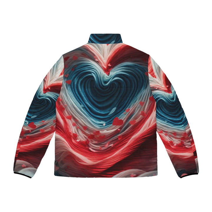 Swirling Heart Embrace - Puffer Jacket - All Over Prints - g(0D·IO) - S - Black zipper -