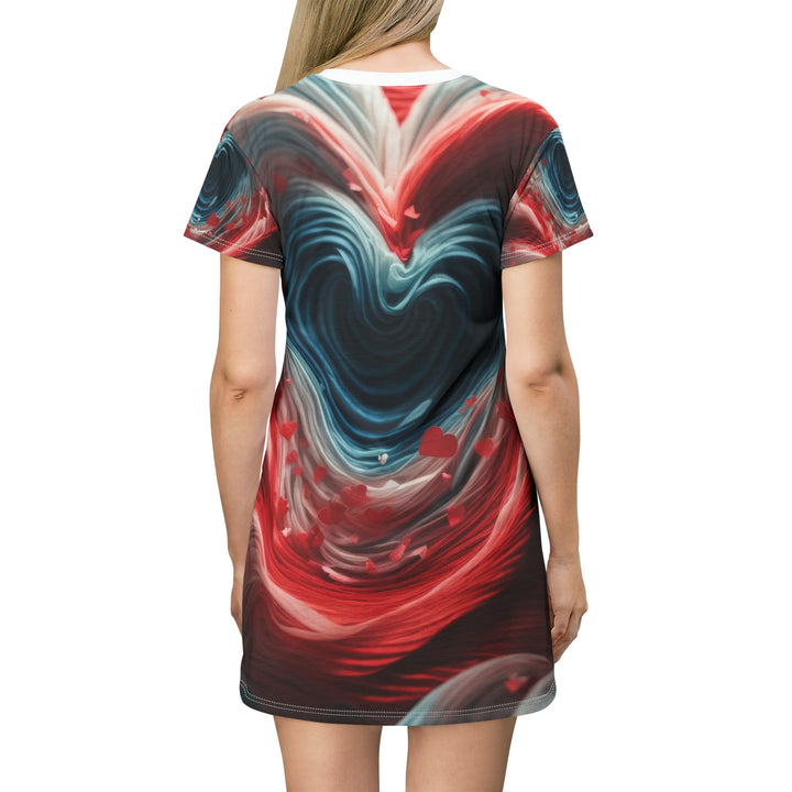 Swirling Heart Embrace - T-Shirt Dress - All Over Prints - g(0D·IO) - XS - -