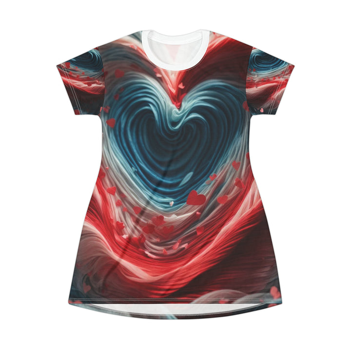 Swirling Heart Embrace - T-Shirt Dress - All Over Prints - g(0D·IO) - XS - -