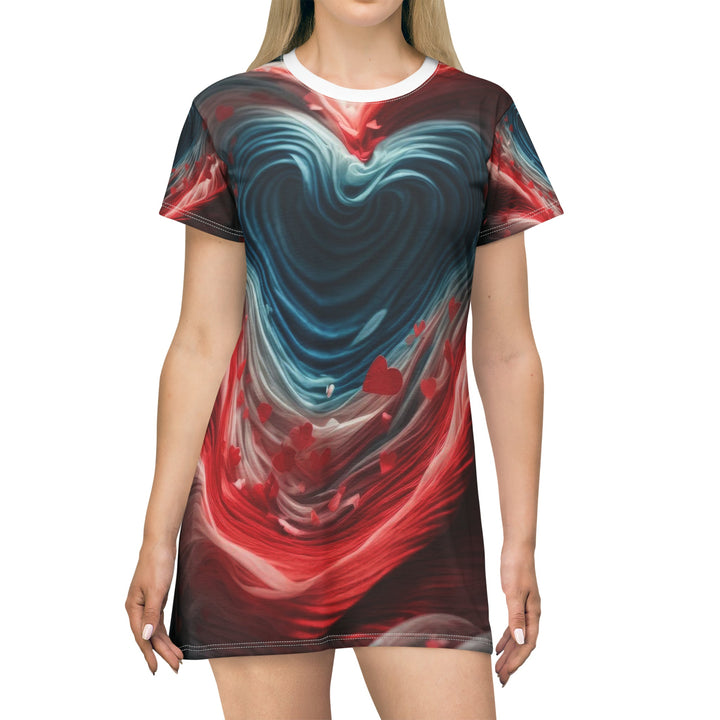 Swirling Heart Embrace - T-Shirt Dress - All Over Prints - g(0D·IO) - XS - -