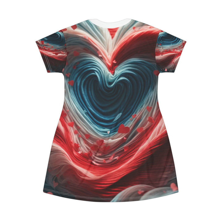 Swirling Heart Embrace - T-Shirt Dress - All Over Prints - g(0D·IO) - XS - -