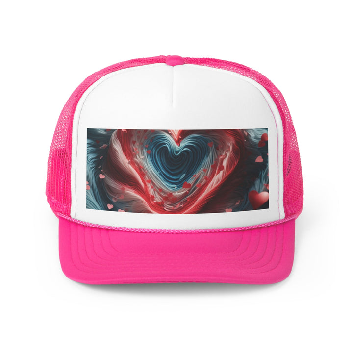 Swirling Heart Embrace - Trucker Hat - Hats - g(0D·IO) - Pink - One size -