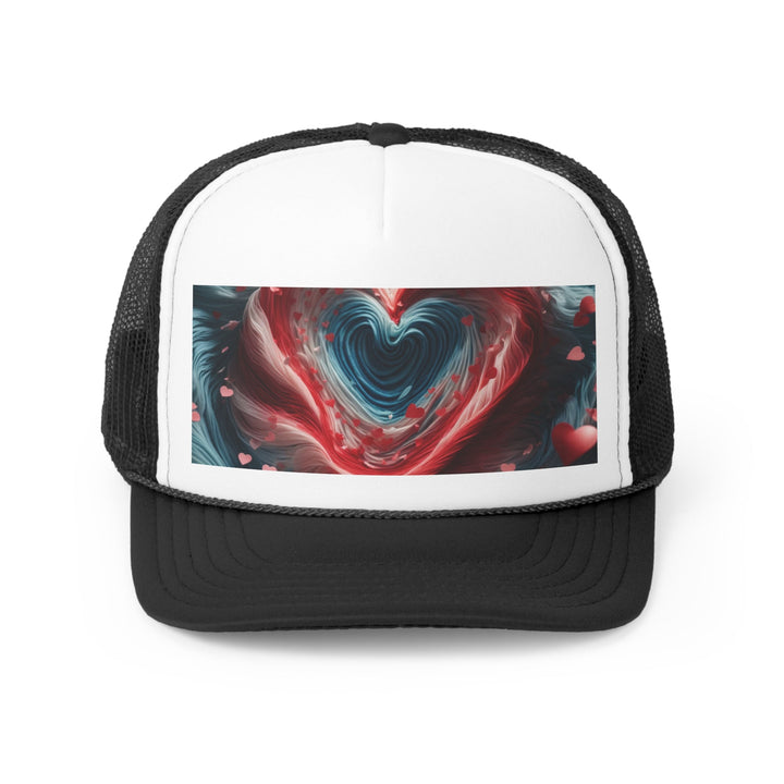 Swirling Heart Embrace - Trucker Hat - Hats - g(0D·IO) - Black - One size -