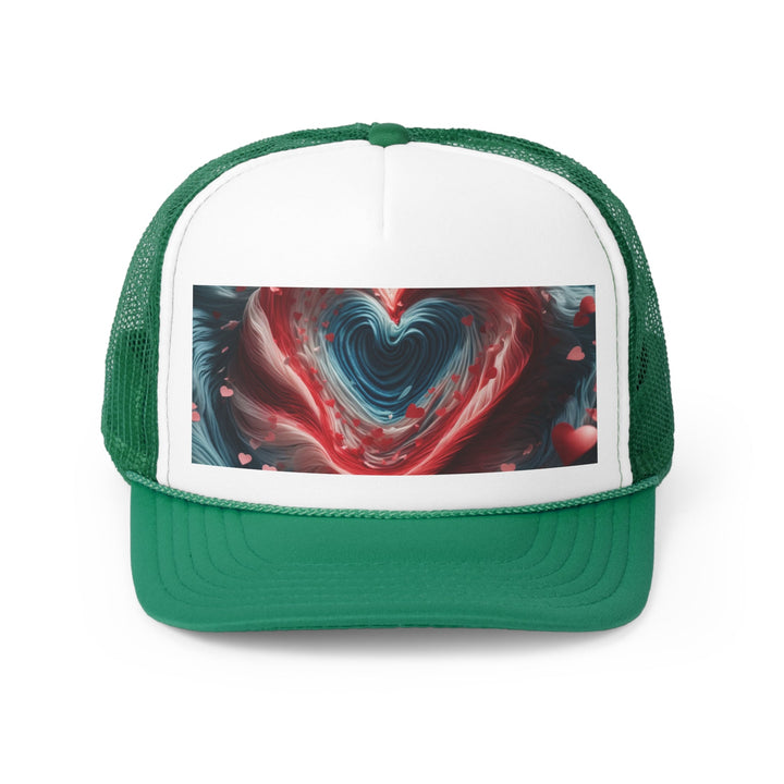 Swirling Heart Embrace - Trucker Hat - Hats - g(0D·IO) - Green - One size -