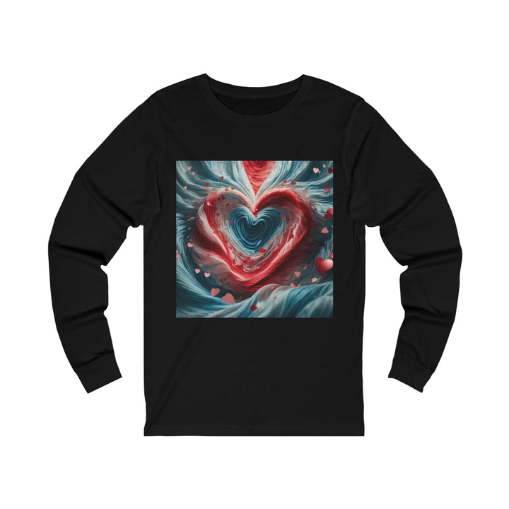 Swirling Heart Embrace - Unisex Jersey Long Sleeve Tee - Long-sleeve - g(0D·IO) - S - Black -