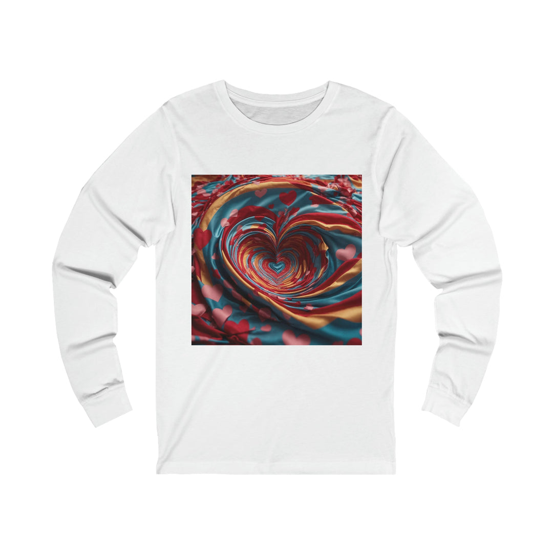 Swirling Heart Embrace - Unisex Jersey Long Sleeve Tee - Long-sleeve - g(0D·IO) - S - White -