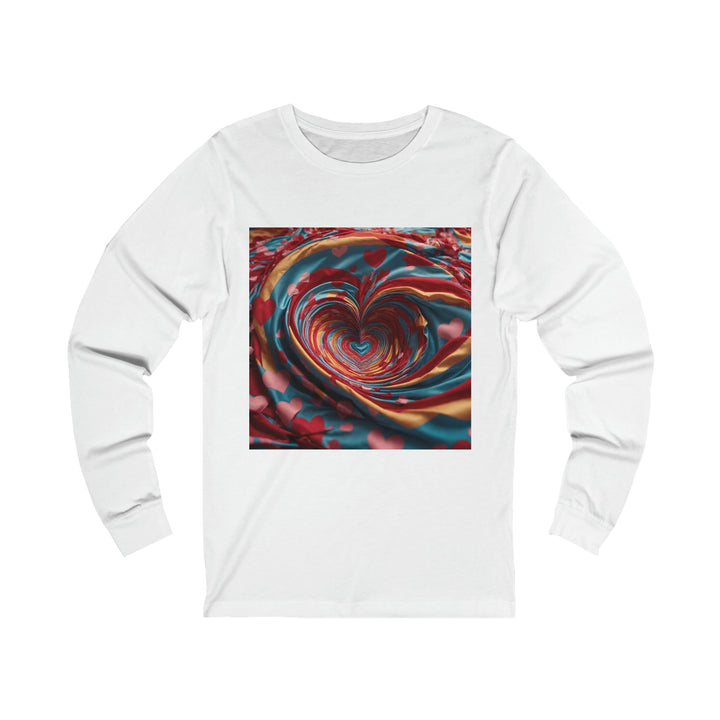 Swirling Heart Embrace - Unisex Jersey Long Sleeve Tee - Long-sleeve - g(0D·IO) - S - White -