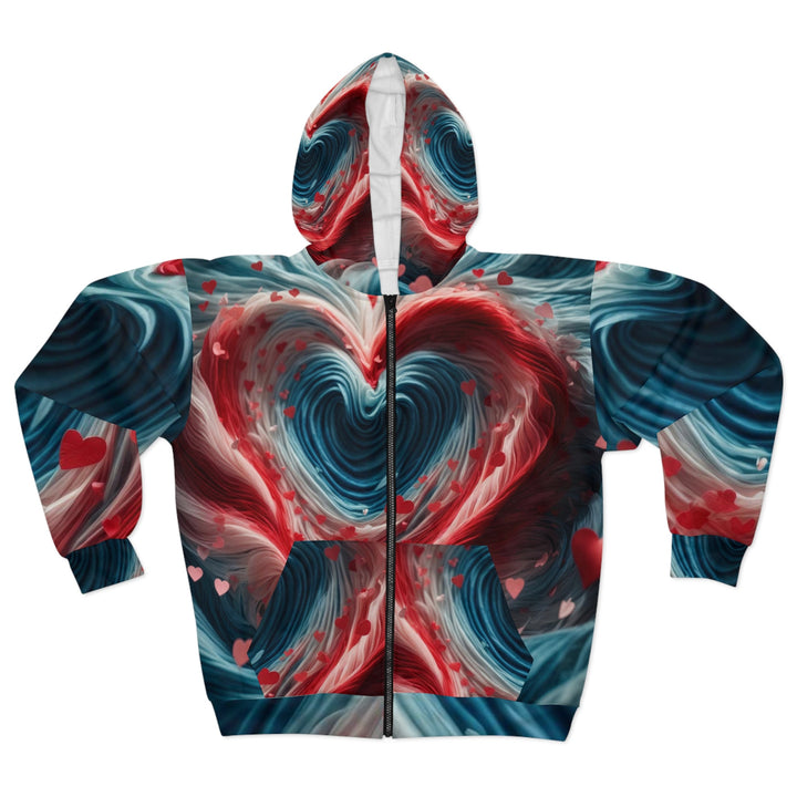 Swirling Heart Embrace - Unisex Zip Hoodie - All Over Prints - g(0D·IO) - XS - -