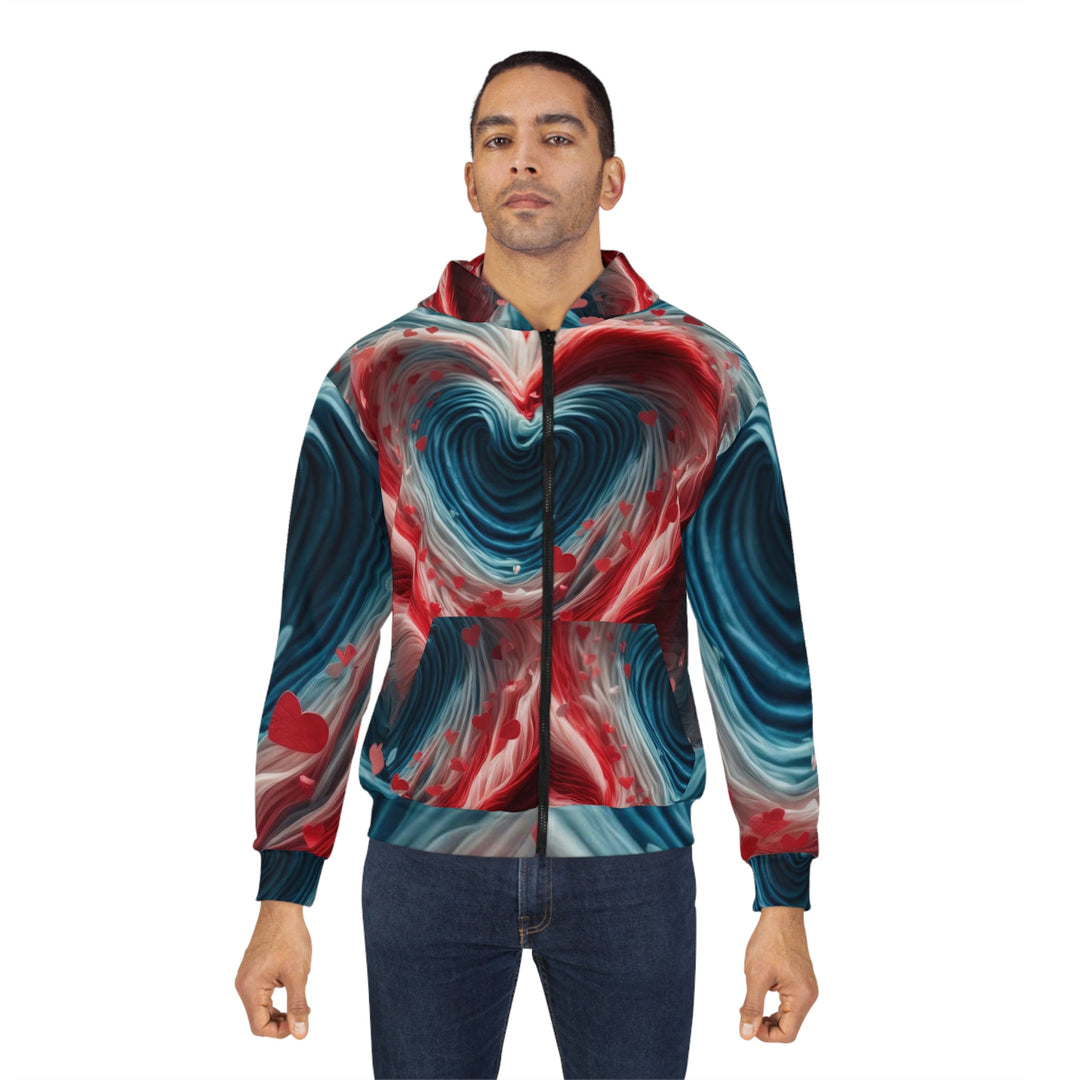 Swirling Heart Embrace - Unisex Zip Hoodie - All Over Prints - g(0D·IO) - XS - -