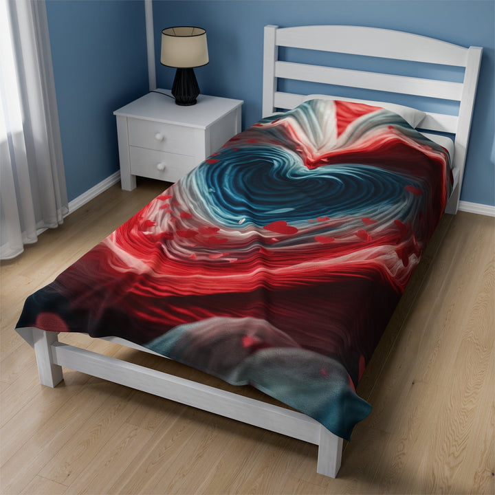 Swirling Heart Embrace - Velveteen Plush Blanket - All Over Prints - g(0D·IO) - 30" × 40" - -