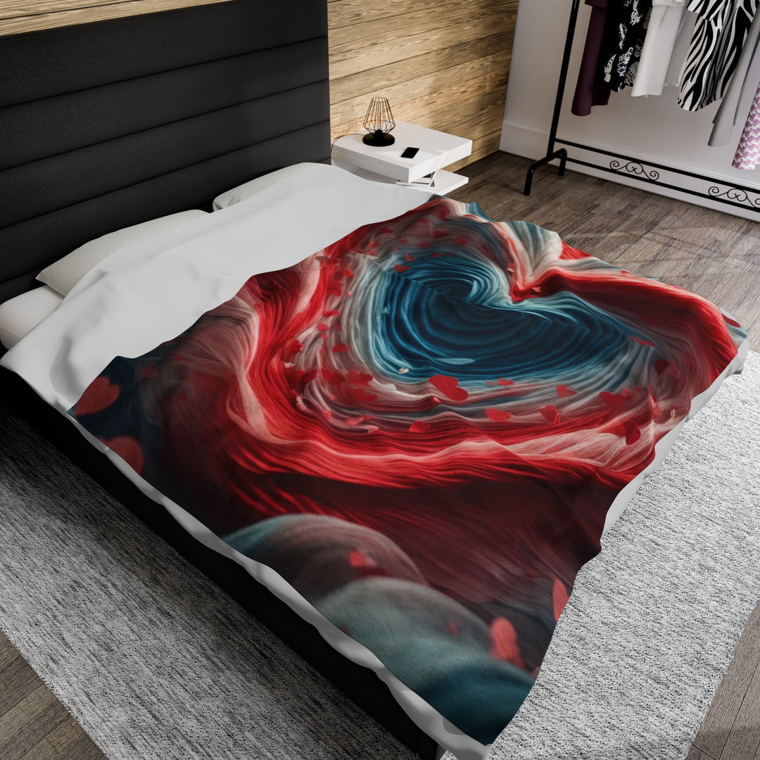 Swirling Heart Embrace - Velveteen Plush Blanket - All Over Prints - g(0D·IO) - 30" × 40" - -