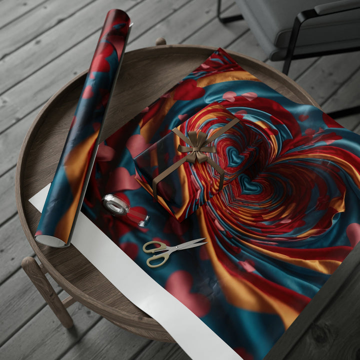 Swirling Heart Embrace - Wrapping Paper - Home Decor - g(0D·IO) - 30'' x 72'' - Matte -