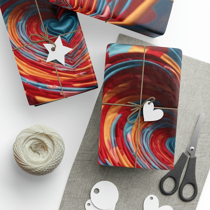 Swirling Heart Embrace - Wrapping Paper - Home Decor - g(0D·IO) - 30'' x 72'' - Matte -