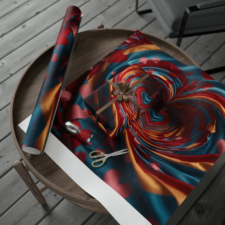 Swirling Heart Embrace - Wrapping Paper - Home Decor - g(0D·IO) - 30'' x 72'' - Matte -