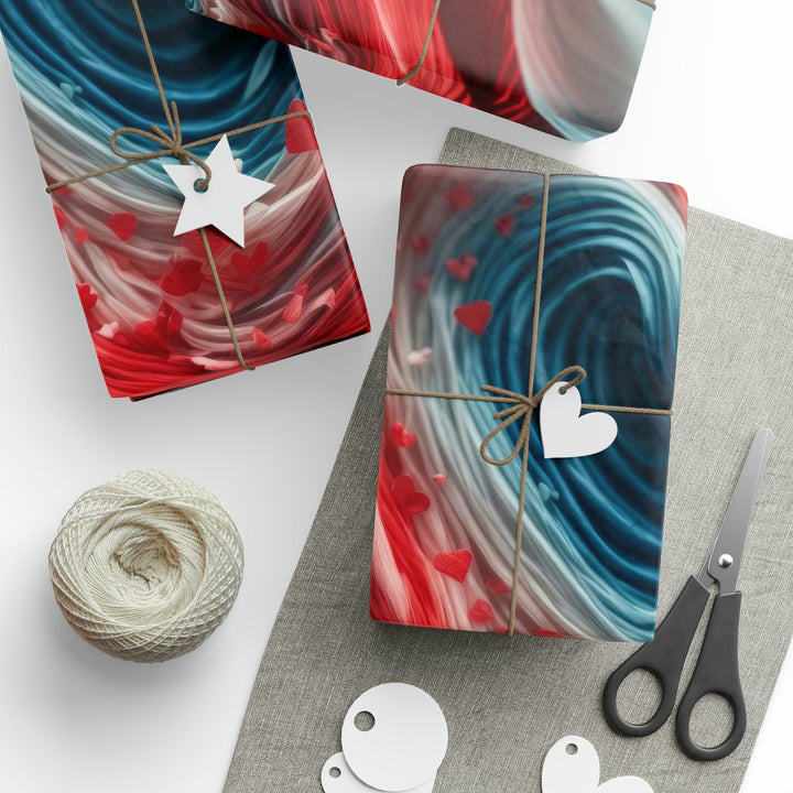 Swirling Heart Embrace - Wrapping Paper - Home Decor - g(0D·IO) - 30'' x 72'' - Matte -