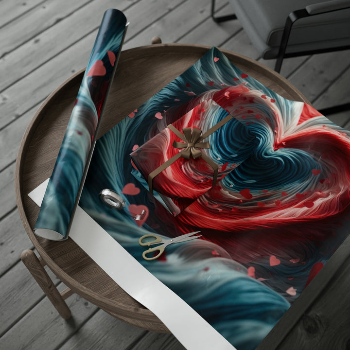 Swirling Heart Embrace - Wrapping Paper - Home Decor - g(0D·IO) - 30'' x 72'' - Matte -