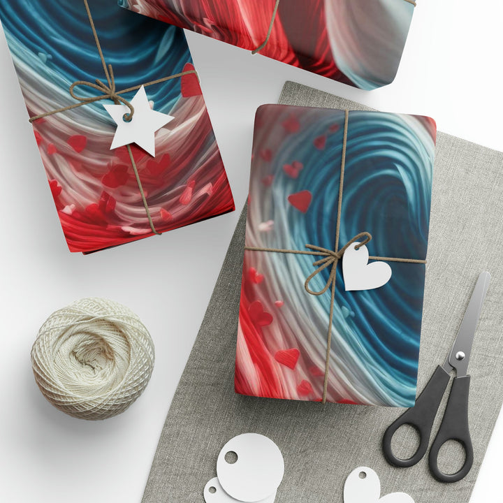Swirling Heart Embrace - Wrapping Paper - Home Decor - g(0D·IO) - 30'' x 72'' - Matte -