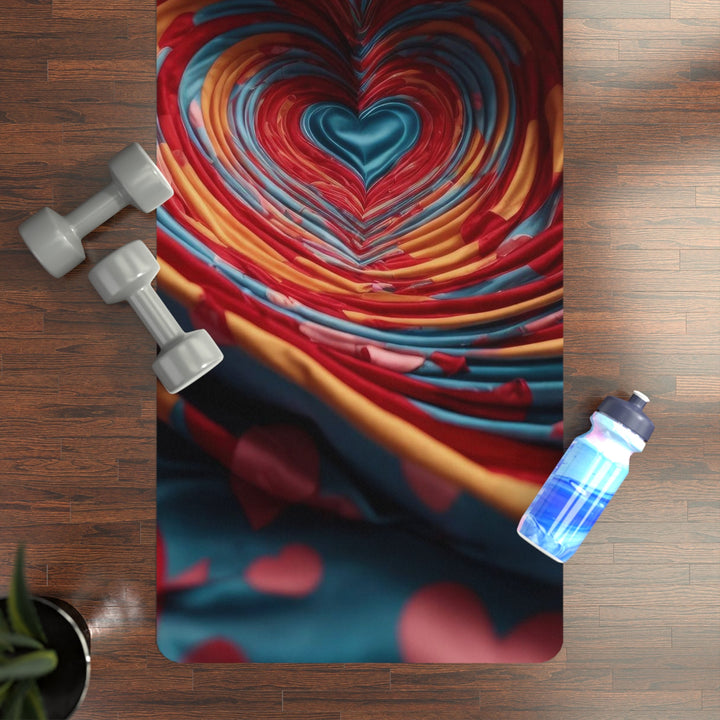 Swirling Heart Embrace - Yoga Mat - Home Decor - g(0D·IO) - 24” x 68” - -