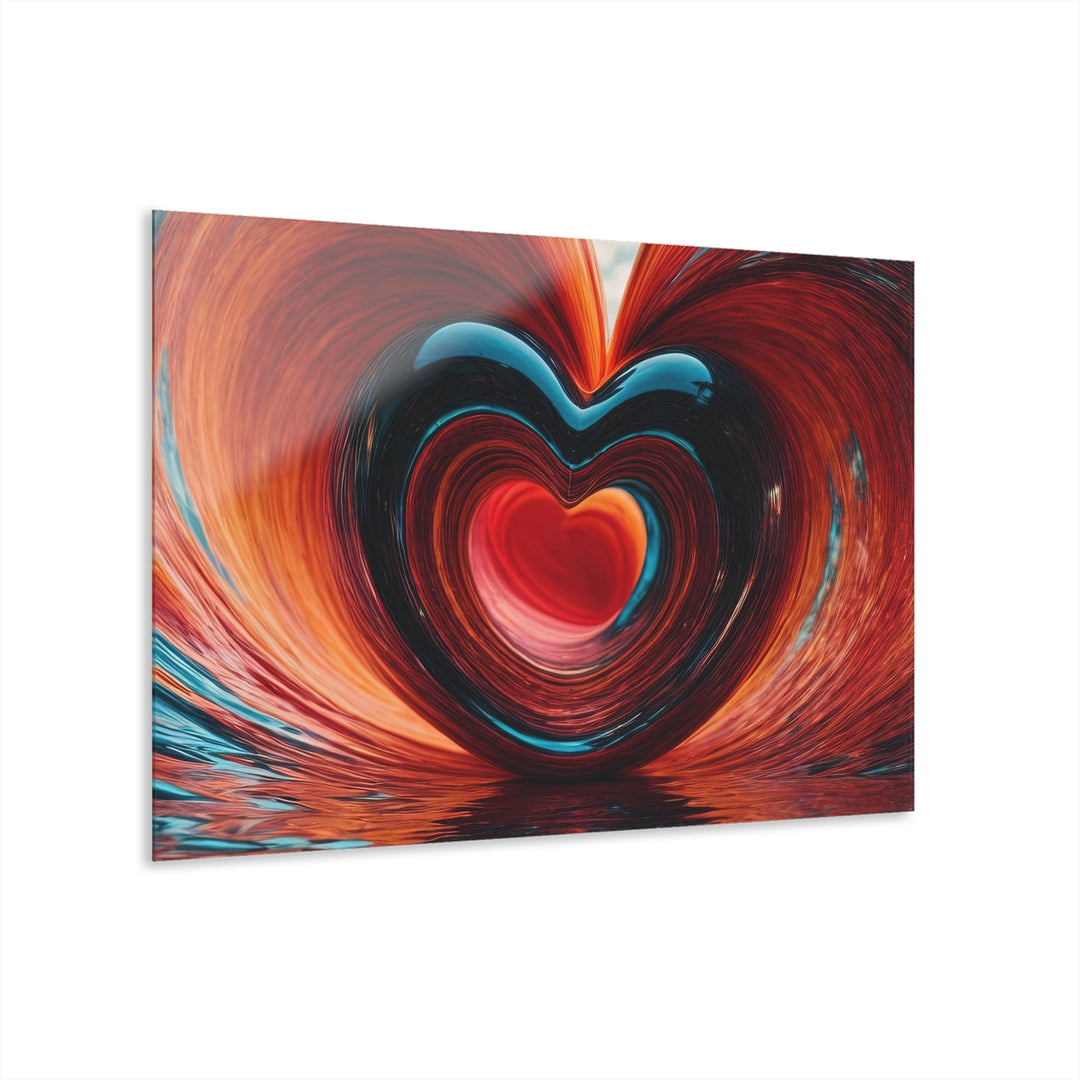 Swirling Heart Reflection - Acrylic Prints (French Cleat Hanging) - Home Decor - g(0D·IO) - 36" x 24" (Horizontal) - 0.25'' -