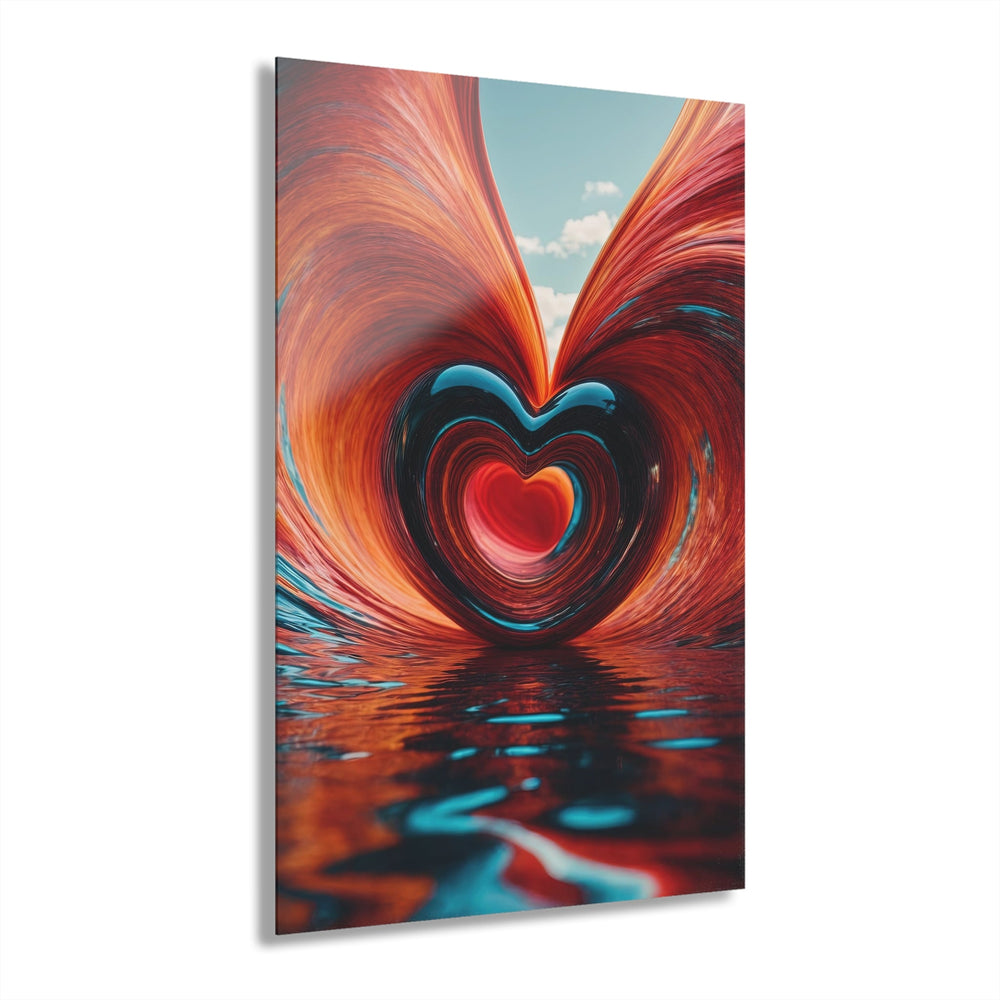 Swirling Heart Reflection - Acrylic Prints (French Cleat Hanging) - Home Decor - g(0D·IO) - 24" x 36" (Vertical) - 0.25'' -