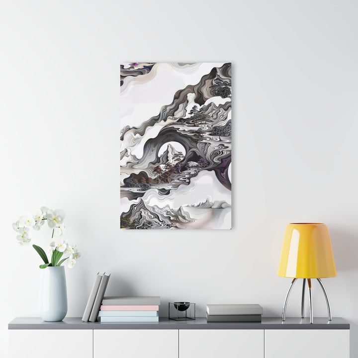 Swirling Monochrome Landscape - Acrylic Prints (French Cleat Hanging) - Home Decor - g(0D·IO) - 24" x 36" (Vertical) - 0.25'' -