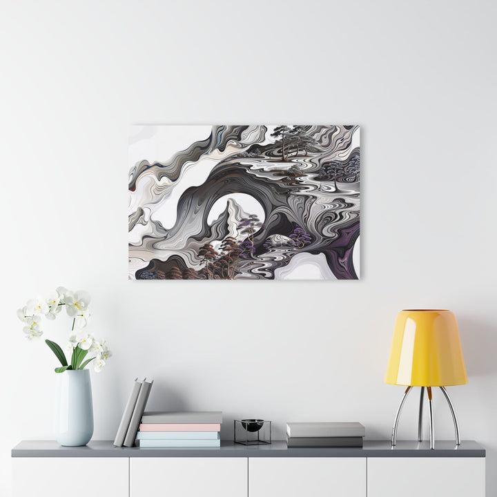 Swirling Monochrome Landscape - Acrylic Prints (French Cleat Hanging) - Home Decor - g(0D·IO) - 24" x 36" (Vertical) - 0.25'' -