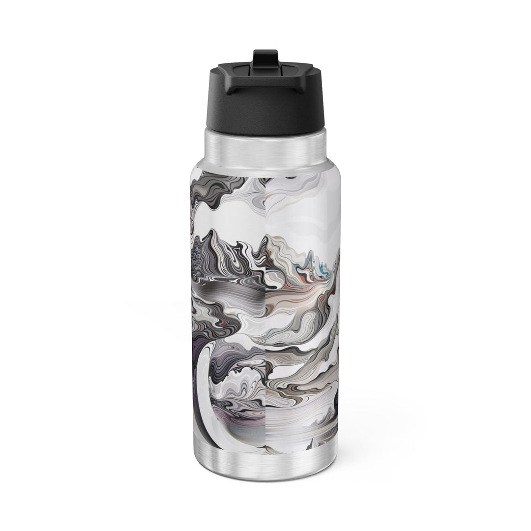 Swirling Monochrome Landscape - Gator Tumbler 32oz - Mug - g(0D·IO) - Silver - 32oz -