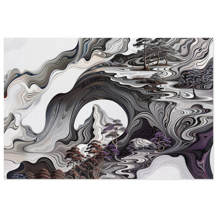 Swirling Monochrome Landscape - Jigsaw Puzzle (100, 252, 500, 1000 pieces) - Puzzle - g(0D·IO) - 29.25" × 19.75" (1000 pcs) - -