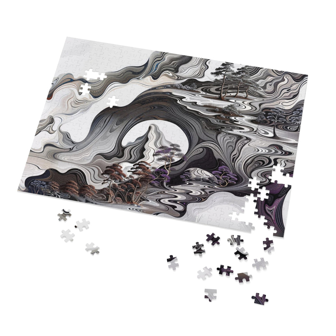 Swirling Monochrome Landscape - Jigsaw Puzzle (100, 252, 500, 1000 pieces) - Puzzle - g(0D·IO) - 29.25" × 19.75" (1000 pcs) - -