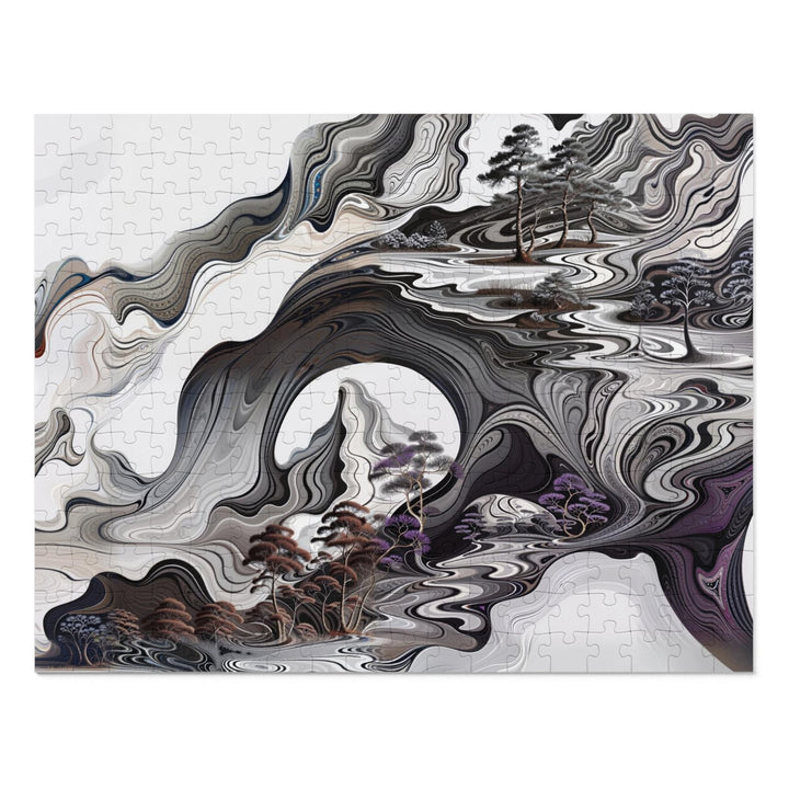 Swirling Monochrome Landscape - Jigsaw Puzzle (100, 252, 500, 1000 pieces) - Puzzle - g(0D·IO) - 14" × 11" (252 pcs) - -