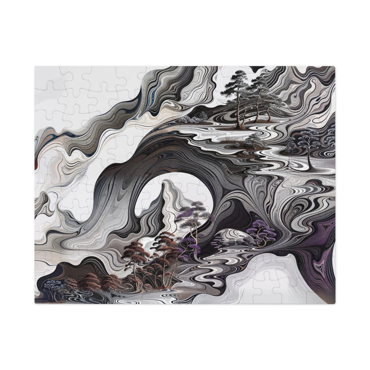 Swirling Monochrome Landscape - Jigsaw Puzzle (100, 252, 500, 1000 pieces) - Puzzle - g(0D·IO) - 9.6" × 8" (110 pcs) - -