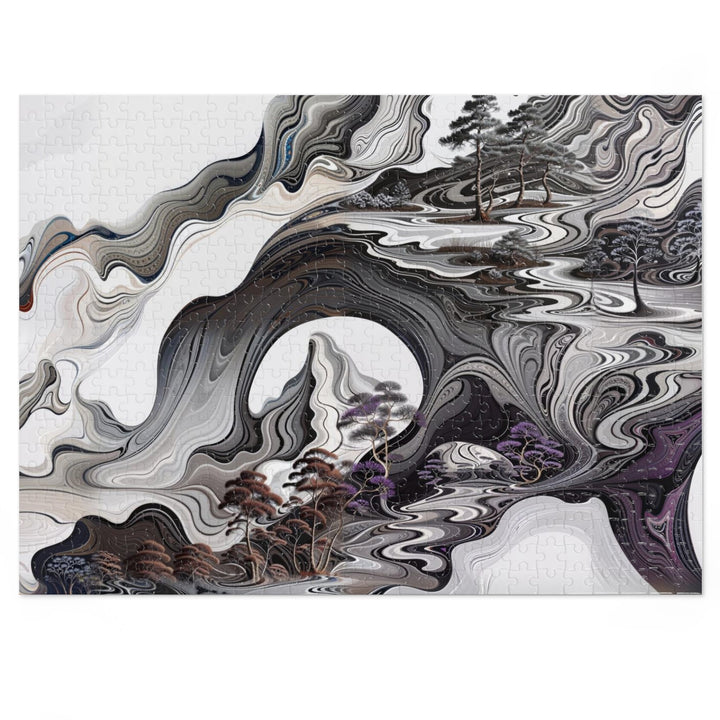 Swirling Monochrome Landscape - Jigsaw Puzzle (100, 252, 500, 1000 pieces) - Puzzle - g(0D·IO) - 20.5" × 15" (500 pcs) - -