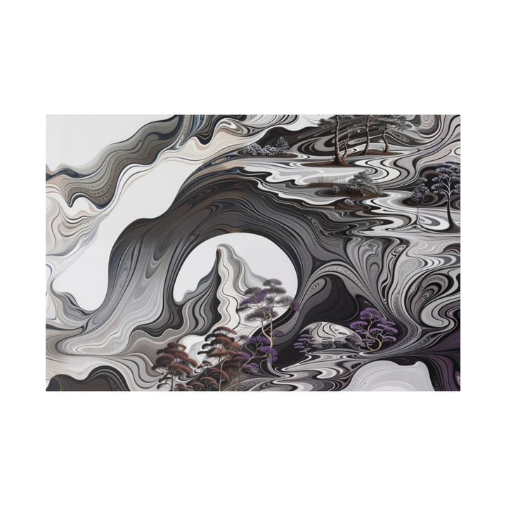 Swirling Monochrome Landscape - Matte Canvas - Canvas - g(0D·IO) - 48″ x 32″ (Horizontal) - 0.75'' -