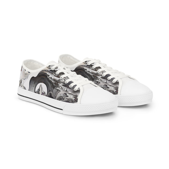 Swirling Monochrome Landscape - Men's Lowtop Sneakers - Shoes - g(0D·IO) - US 5 - White sole -