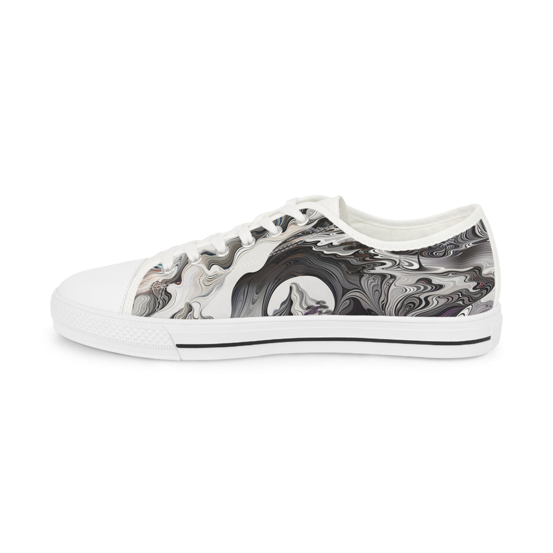 Swirling Monochrome Landscape - Men's Lowtop Sneakers - Shoes - g(0D·IO) - US 5 - Black sole -