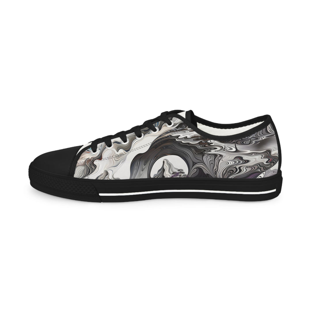 Swirling Monochrome Landscape - Men's Lowtop Sneakers - Shoes - g(0D·IO) - US 5 - Black sole -