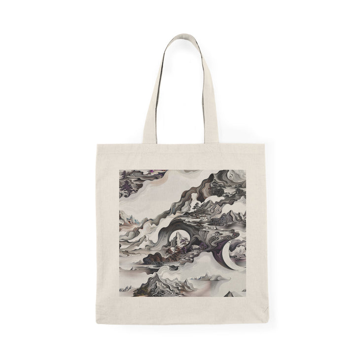 Swirling Monochrome Landscape - Natural Tote Bag - Bags - g(0D·IO) - 15" x 16" - Natural -