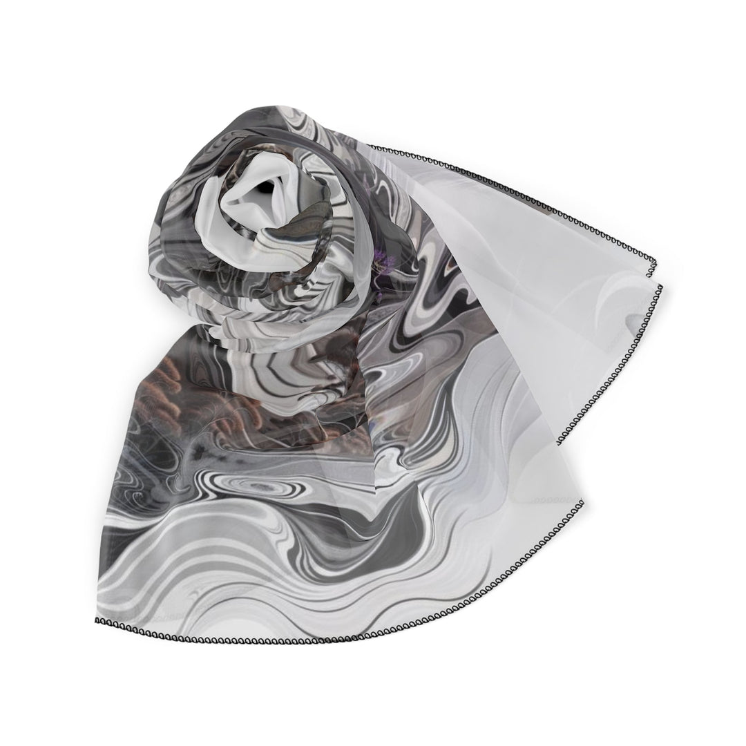 Swirling Monochrome Landscape - Poly Scarf - Accessories - g(0D·IO) - Poly chiffon - 50" × 50" -