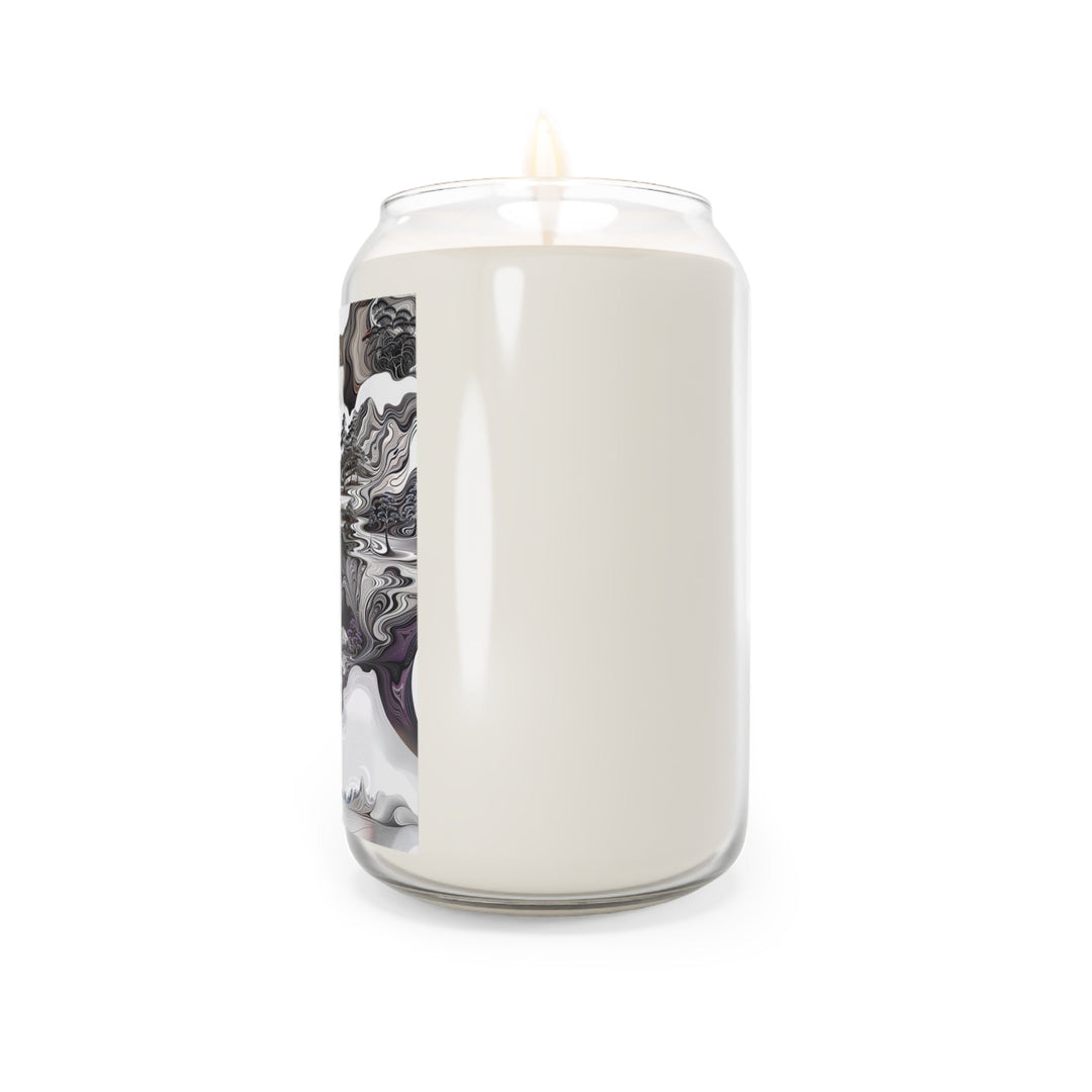 Swirling Monochrome Landscape - Scented Candle - Home Decor - g(0D·IO) - Vanilla Bean - 13.75oz -