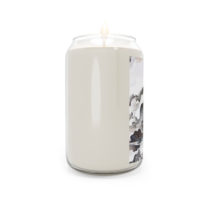 Swirling Monochrome Landscape - Scented Candle - Home Decor - g(0D·IO) - Vanilla Bean - 13.75oz -