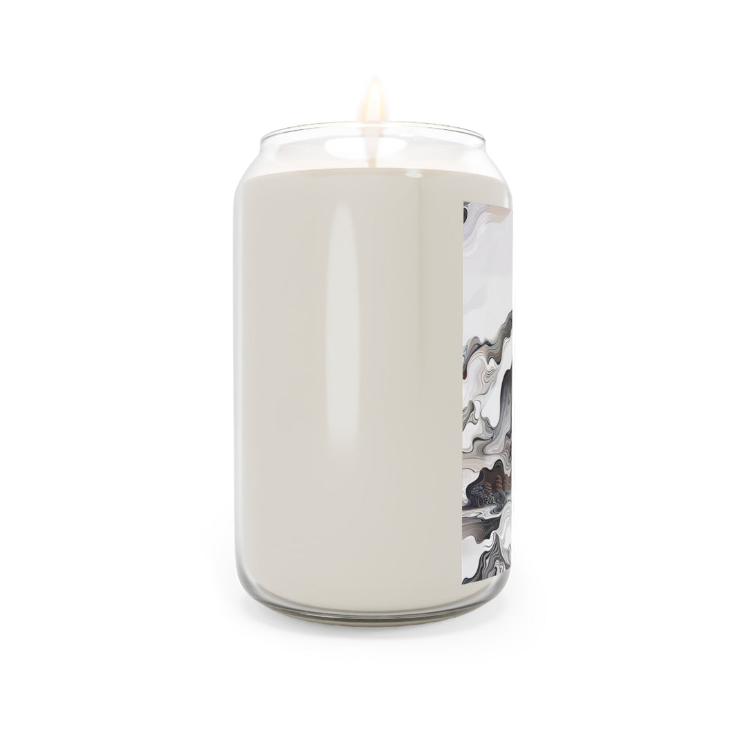 Swirling Monochrome Landscape - Scented Candle - Home Decor - g(0D·IO) - Vanilla Bean - 13.75oz -