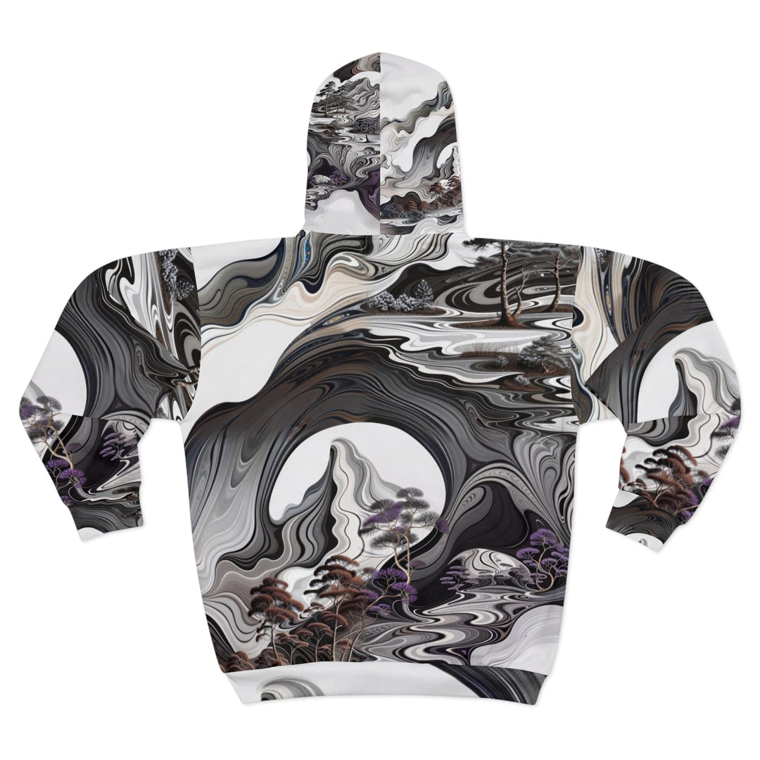 Swirling Monochrome Landscape - Unisex Zip Hoodie - All Over Prints - g(0D·IO) - XS - -