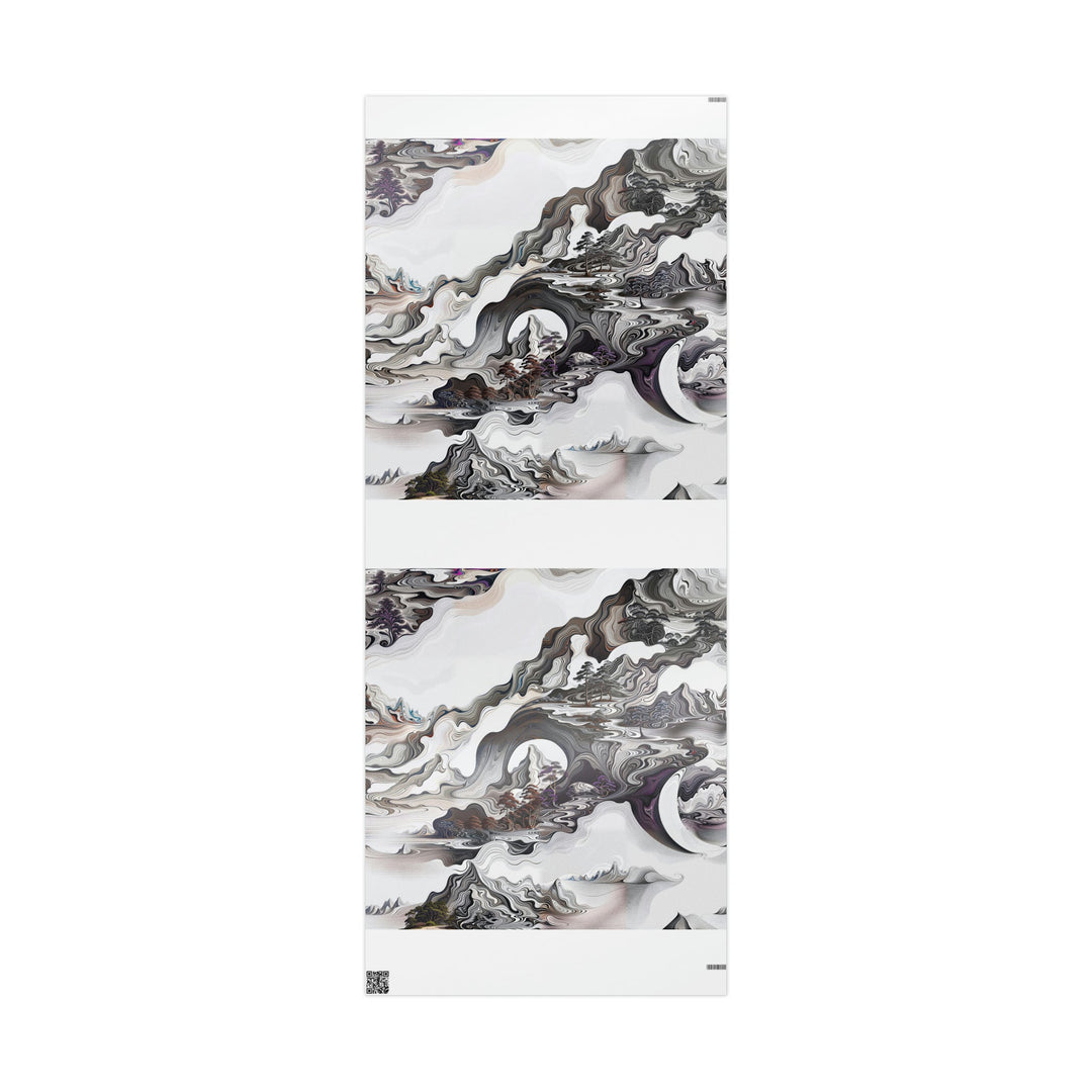 Swirling Monochrome Landscape - Wrapping Paper - Home Decor - g(0D·IO) - 30'' x 72'' - Glossy -