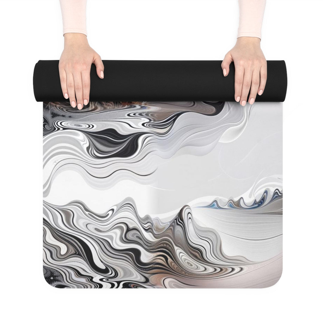 Swirling Monochrome Landscape - Yoga Mat - Home Decor - g(0D·IO) - 24” x 68” - -