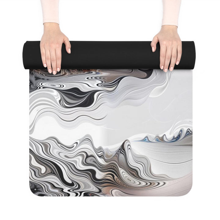 Swirling Monochrome Landscape - Yoga Mat - Home Decor - g(0D·IO) - 24” x 68” - -