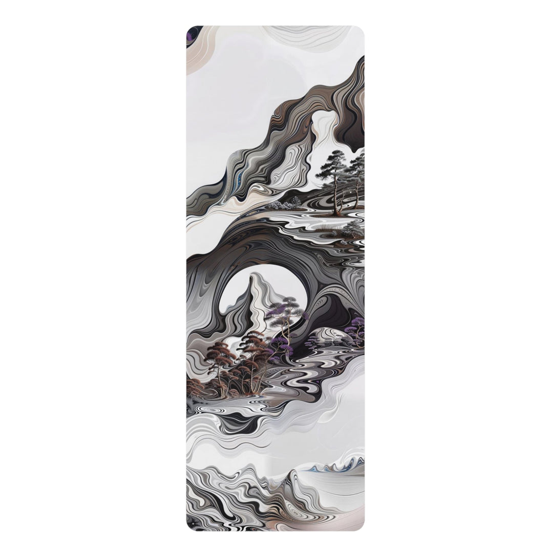 Swirling Monochrome Landscape - Yoga Mat - Home Decor - g(0D·IO) - 24” x 68” - -