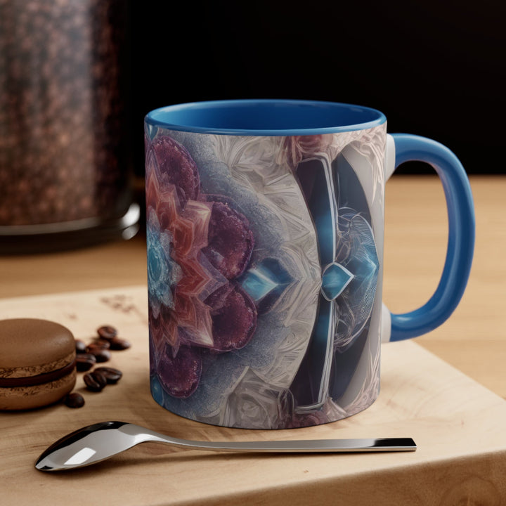 Symmetrical Crystal Bloom - Accent Coffee Mug - Mug - g(0D·IO) - Pink - 11oz -