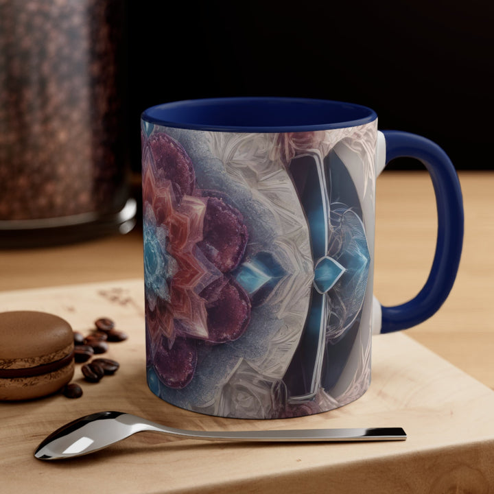 Symmetrical Crystal Bloom - Accent Coffee Mug - Mug - g(0D·IO) - Pink - 11oz -