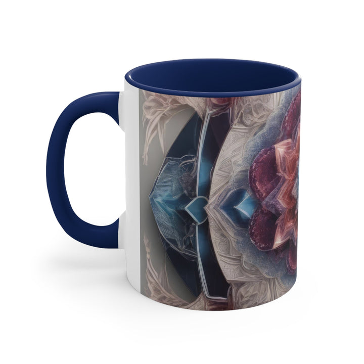 Symmetrical Crystal Bloom - Accent Coffee Mug - Mug - g(0D·IO) - Pink - 11oz -